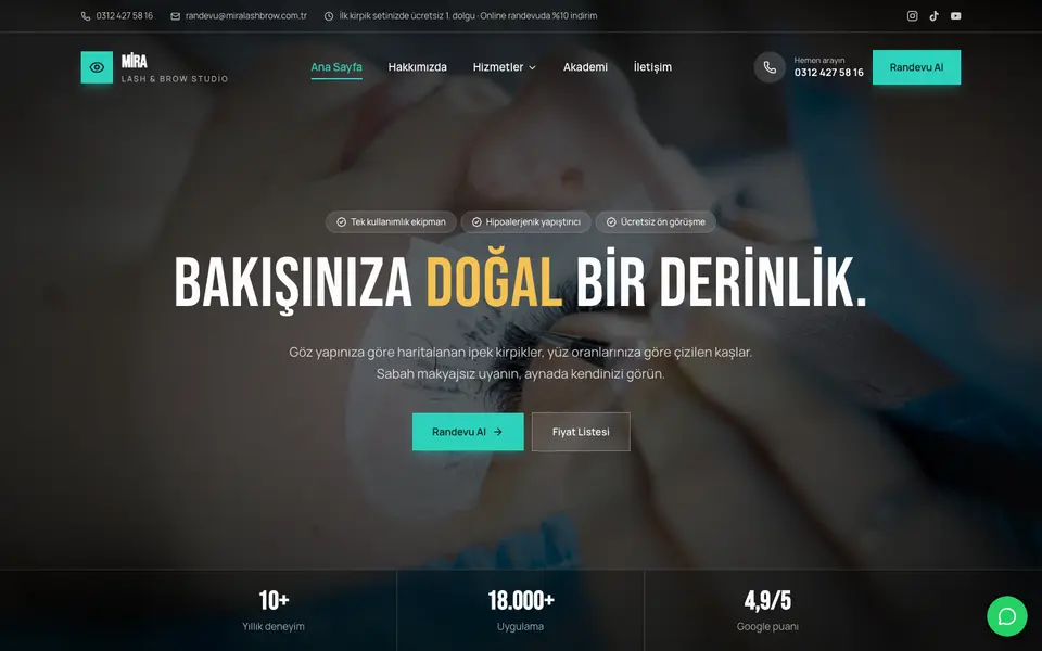 Kaş & Kirpik Stüdyosu · Sinema şablonu