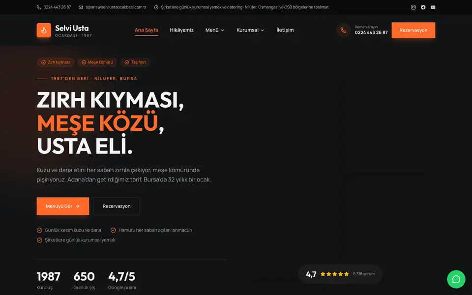 Kebapçı & Ocakbaşı · Cesur şablonu