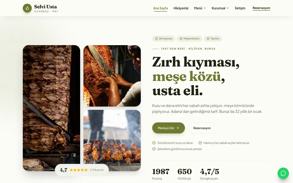 Kebapçı & Ocakbaşı · Doğal şablonu