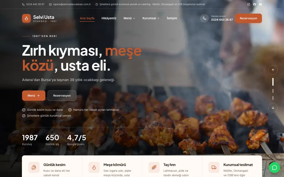 Kebapçı & Ocakbaşı · Klasik şablonu