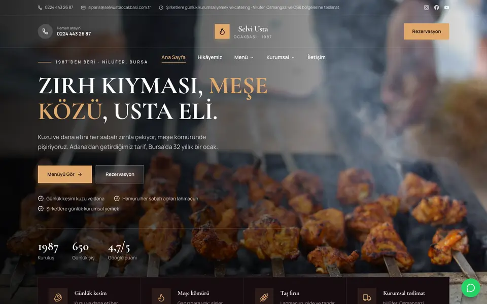 Kebapçı & Ocakbaşı · Lüks şablonu