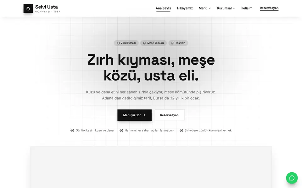 Kebapçı & Ocakbaşı · Minimal şablonu