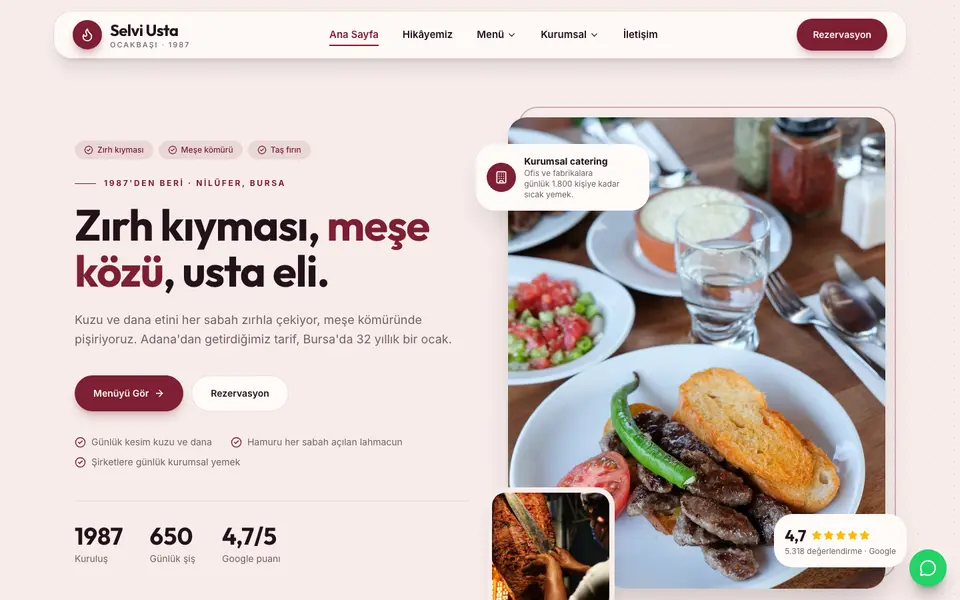 Kebapçı & Ocakbaşı · Modern şablonu