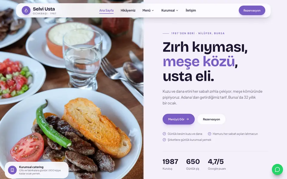 Kebapçı & Ocakbaşı · Pastel şablonu