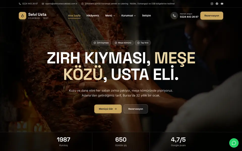 Kebapçı & Ocakbaşı · Sahne şablonu