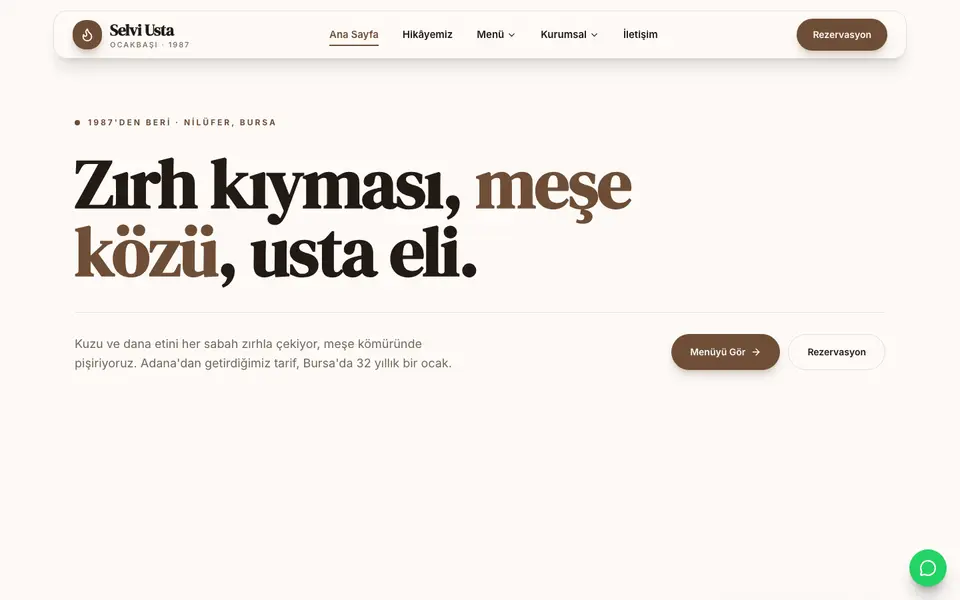 Kebapçı & Ocakbaşı · Vitrin şablonu