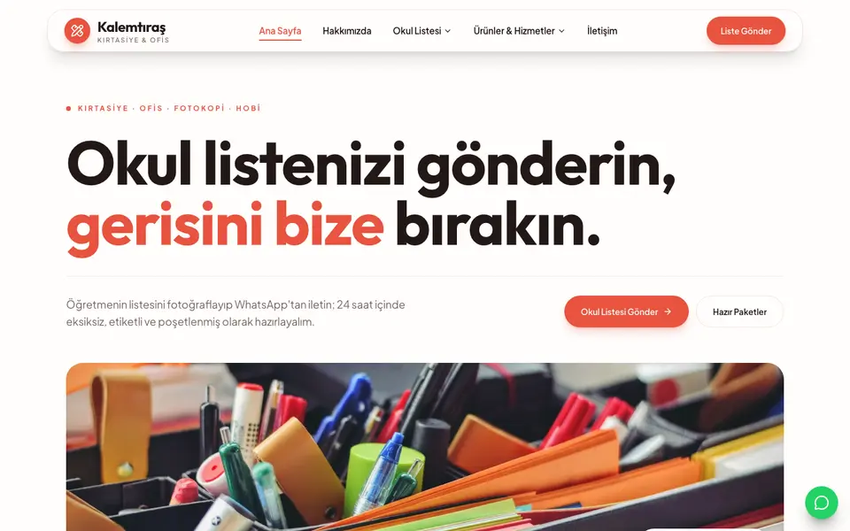 Kırtasiye · Canlı şablonu