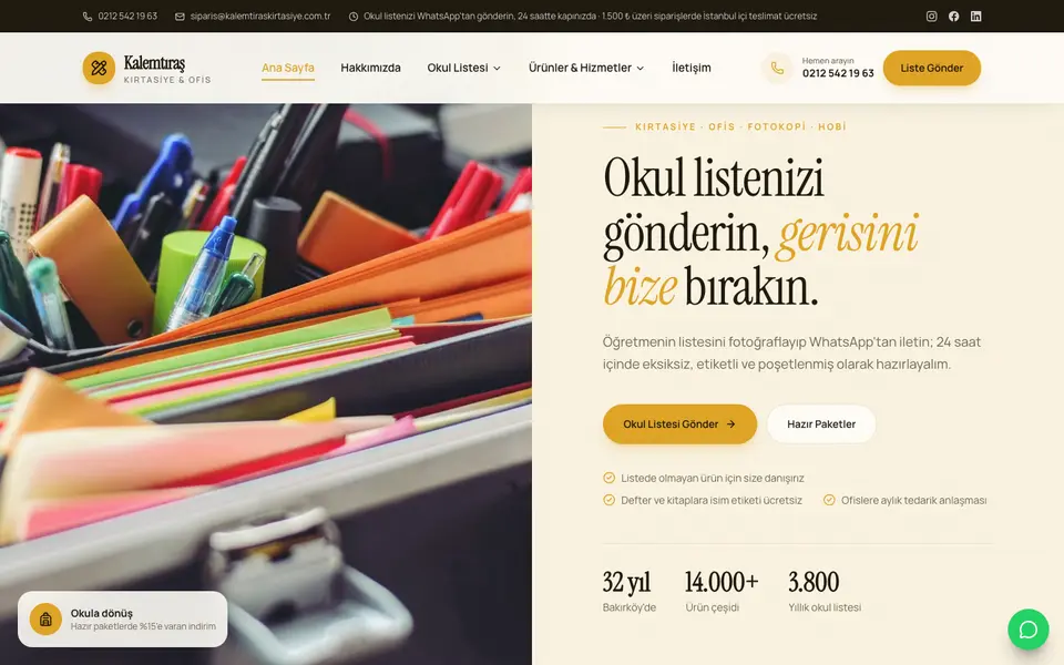 Kırtasiye · Retro şablonu