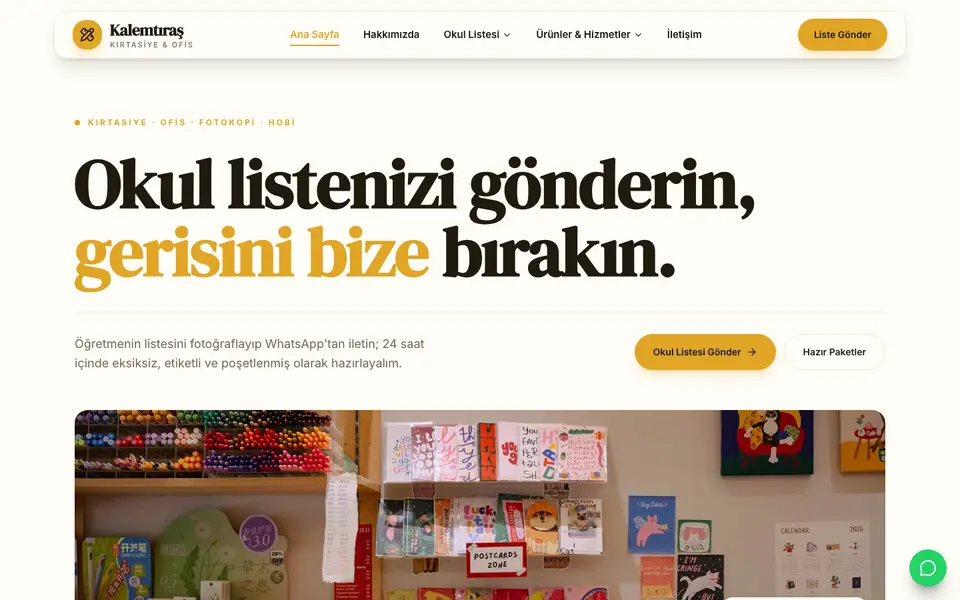 Kırtasiye · Vitrin şablonu