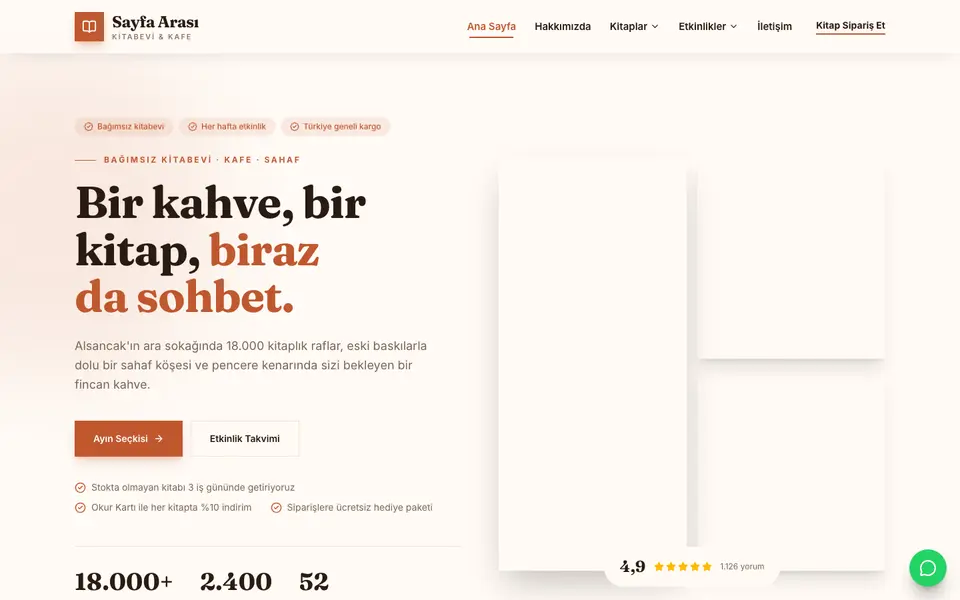 Kitabevi · Atölye şablonu