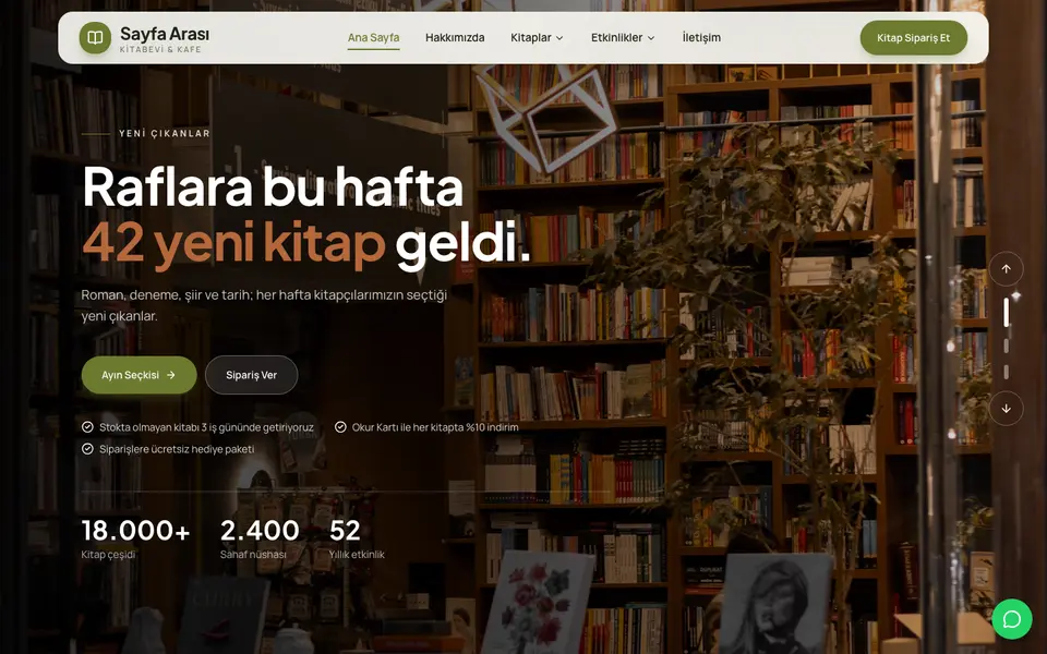 Kitabevi · Dinamik şablonu