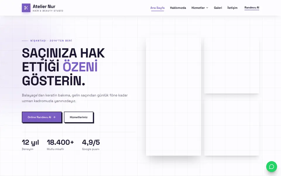Kuaför & Güzellik · Brutal şablonu