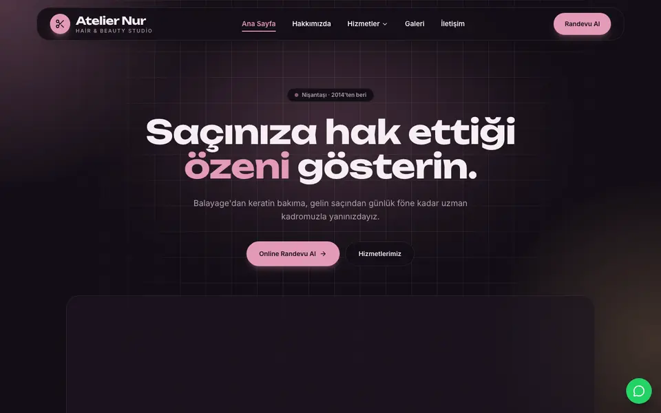 Kuaför & Güzellik · Cam şablonu
