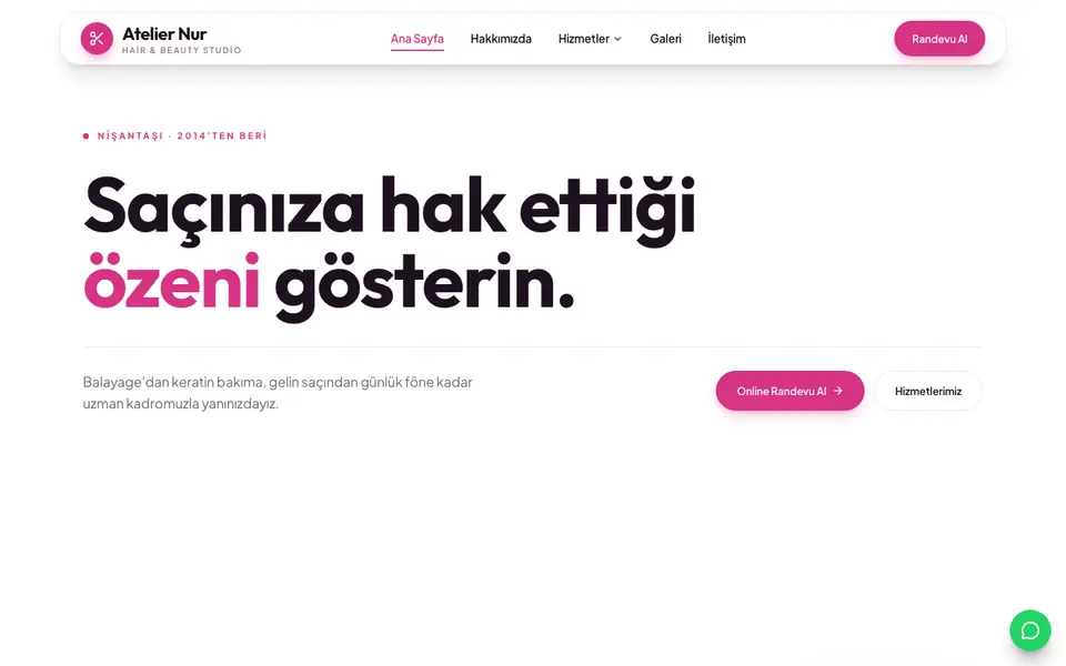 Kuaför & Güzellik · Canlı şablonu