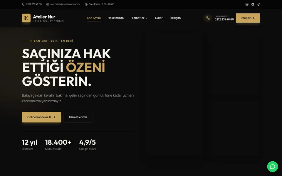 Kuaför & Güzellik · Cesur şablonu