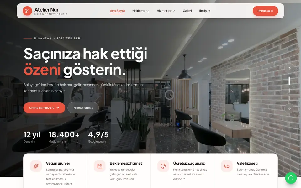 Kuaför & Güzellik · Dinamik şablonu
