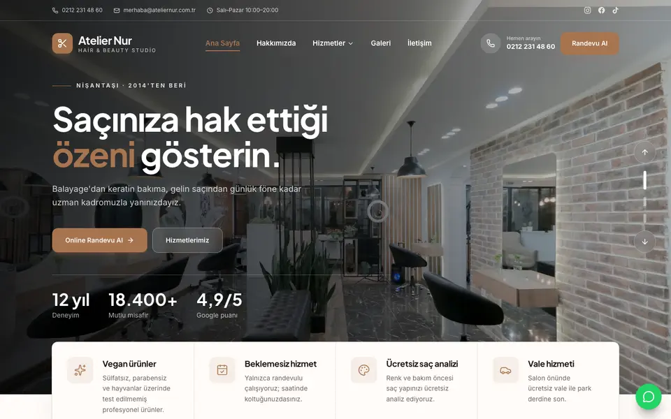 Kuaför & Güzellik · Klasik şablonu