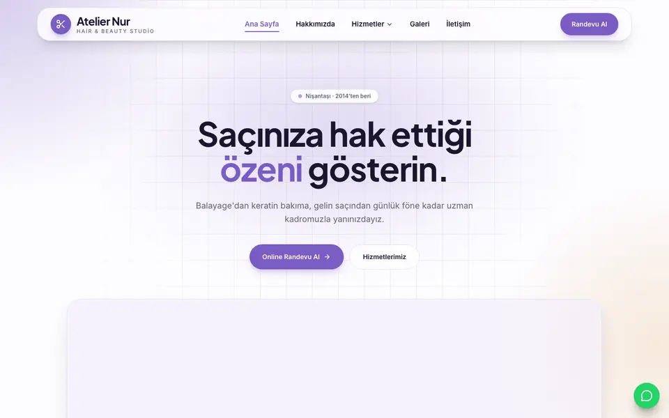Kuaför & Güzellik · Kristal şablonu
