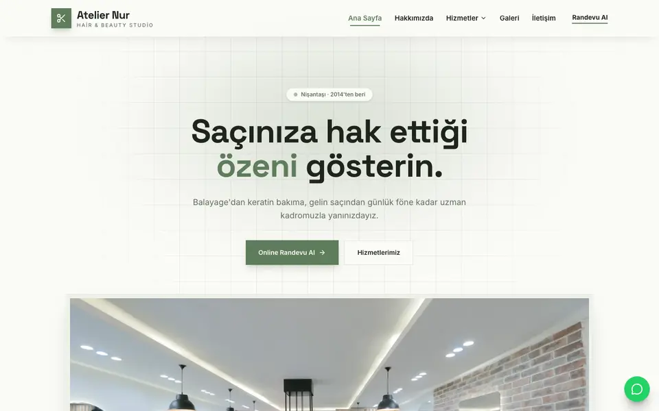 Kuaför & Güzellik · Minimal şablonu