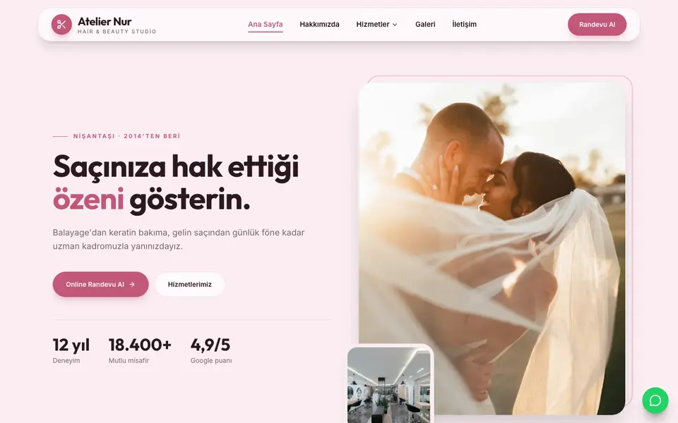Kuaför & Güzellik · Modern şablonu
