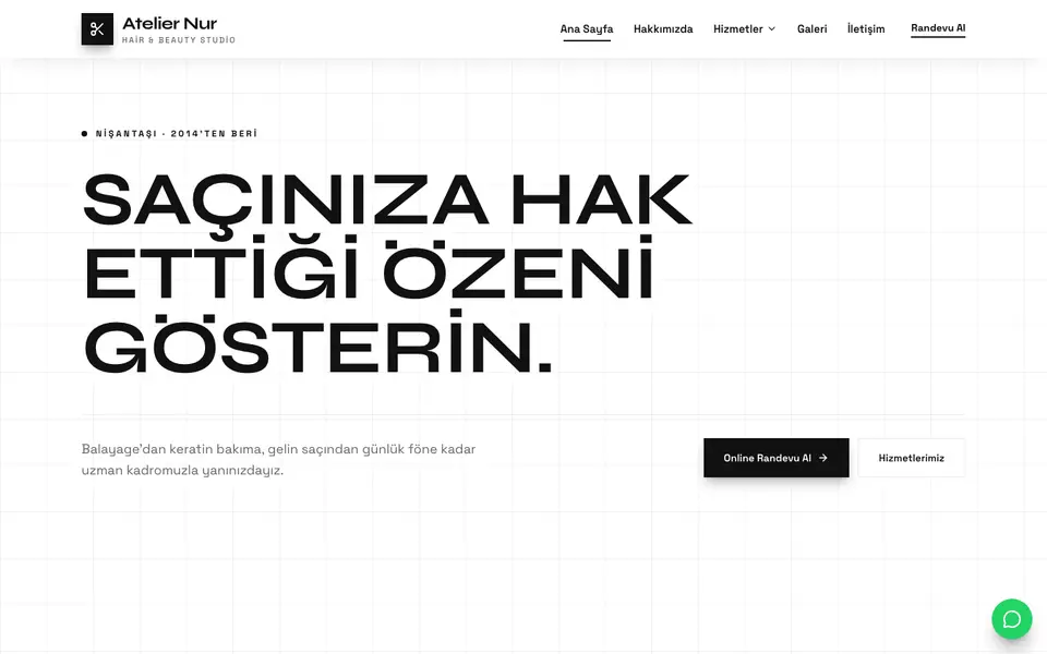 Kuaför & Güzellik · Monokrom şablonu