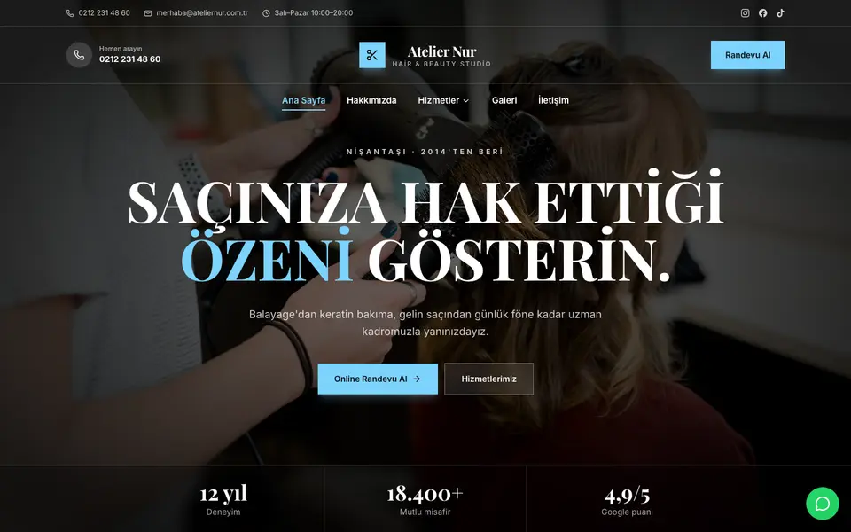 Kuaför & Güzellik · Prestij şablonu