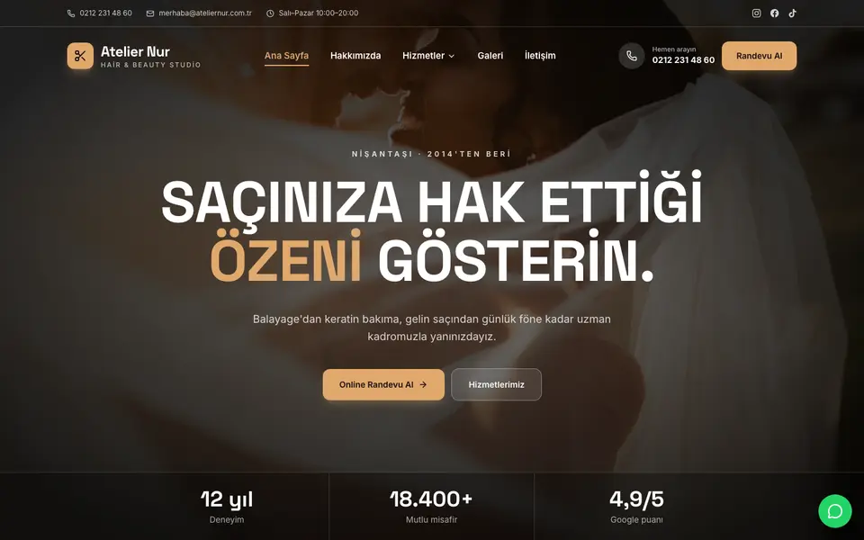 Kuaför & Güzellik · Sahne şablonu