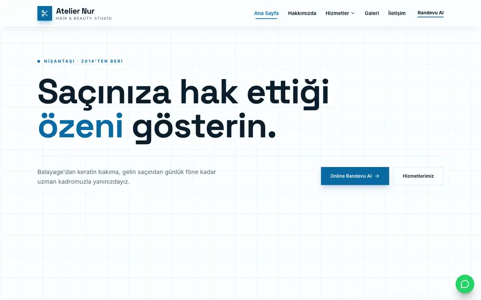 Kuaför & Güzellik · Teknik şablonu