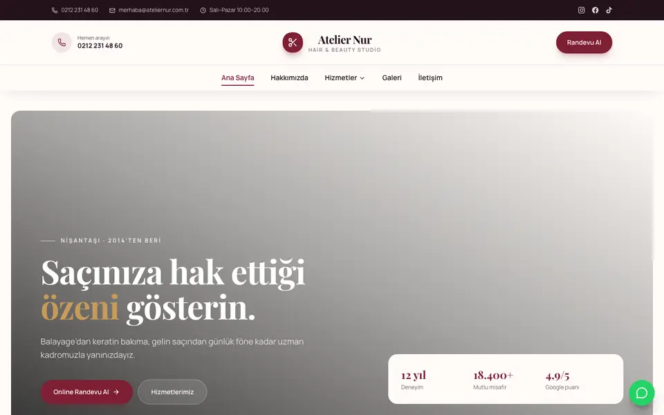 Kuaför & Güzellik · Zarif şablonu