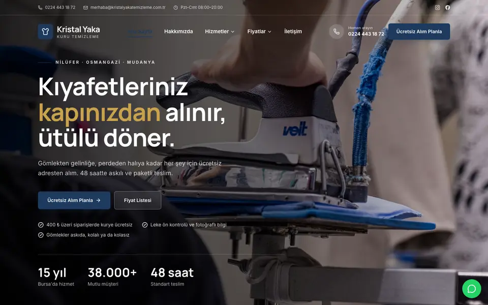 Kuru Temizleme · Kurumsal şablonu