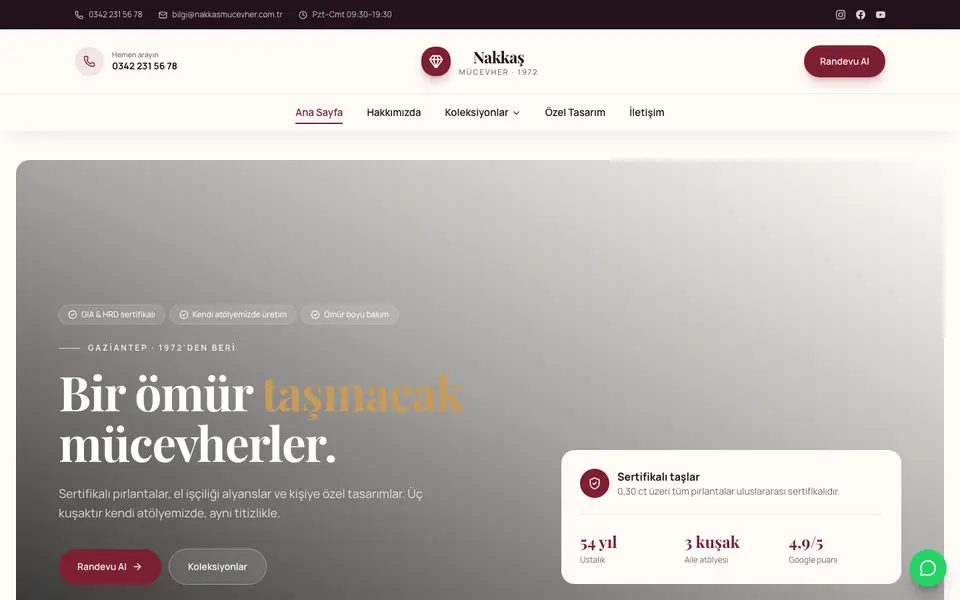 Kuyumcu · Zarif şablonu