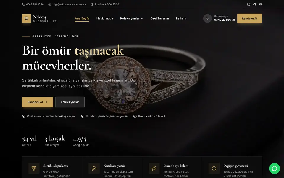 Kuyumcu web sitesi şablonu