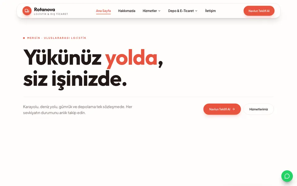 Lojistik · Canlı şablonu