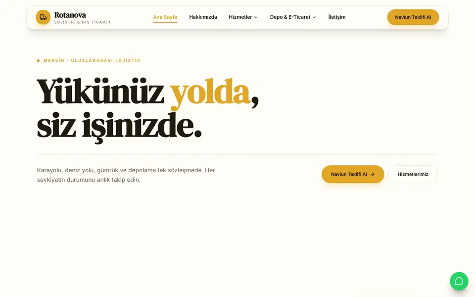 Lojistik · Vitrin şablonu