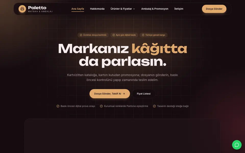 Matbaa · Cam şablonu
