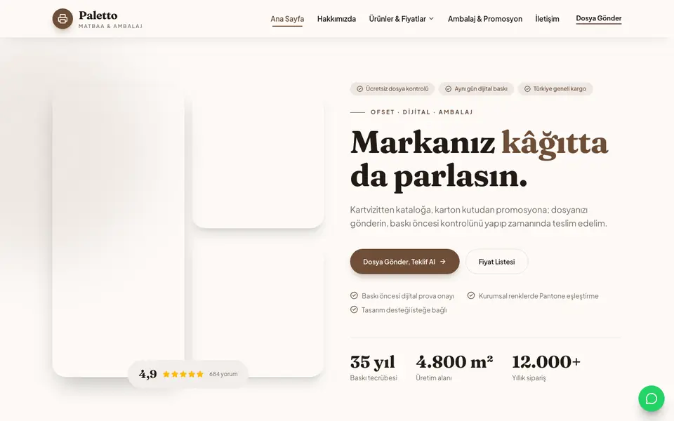 Matbaa · Doğal şablonu