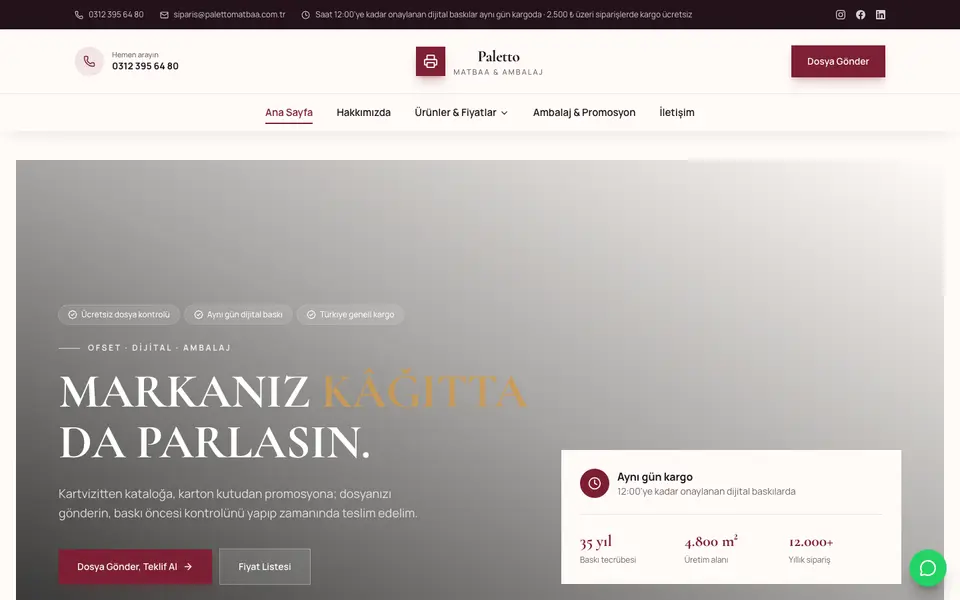 Matbaa · Elit şablonu