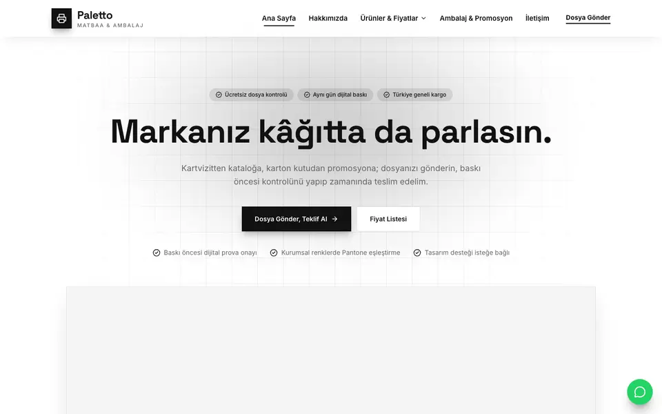 Matbaa · Minimal şablonu