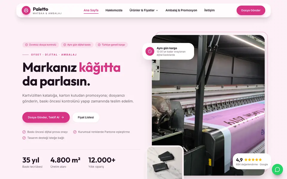 Matbaa · Modern şablonu