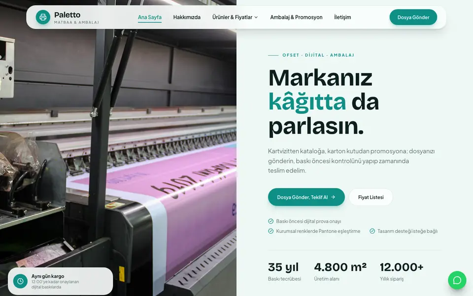 Matbaa · Pastel şablonu