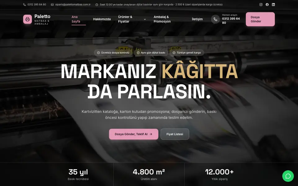 Matbaa · Sahne şablonu