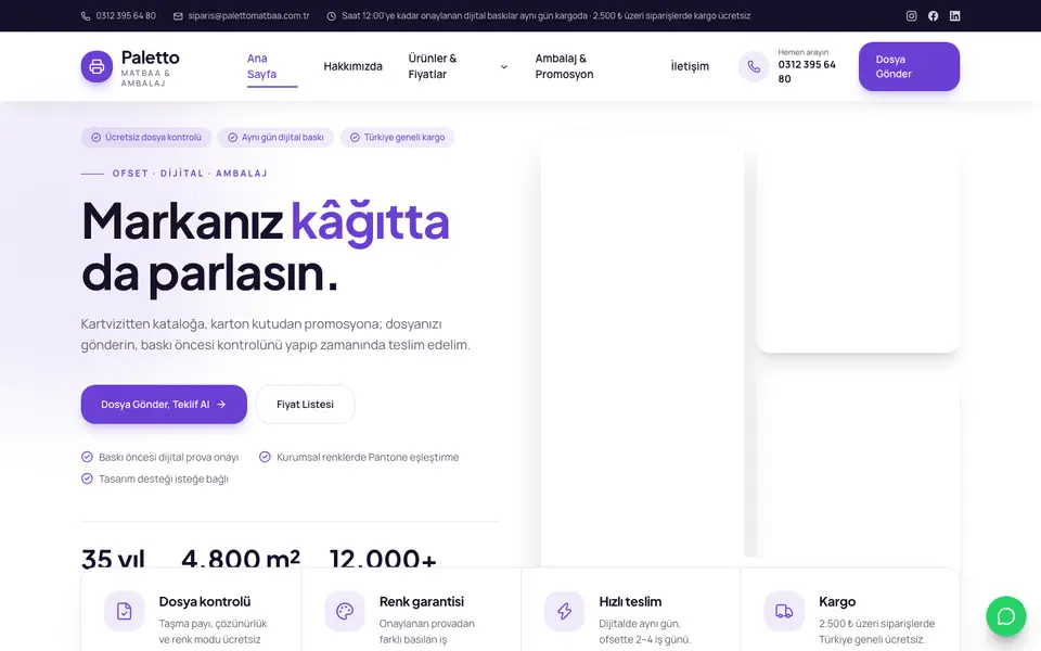 Matbaa web sitesi şablonu