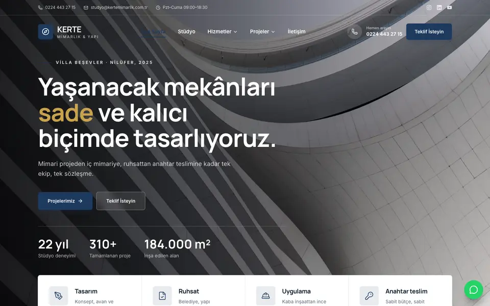 Mimarlık & İnşaat · Kurumsal şablonu