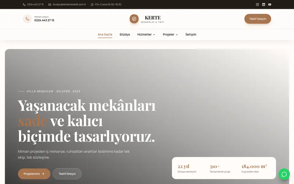 Mimarlık & İnşaat · Zarif şablonu