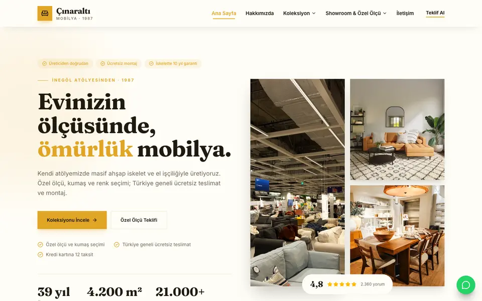 Mobilya · Atölye şablonu