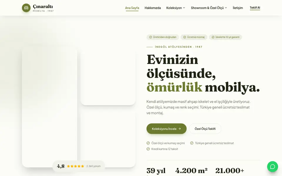 Mobilya · Doğal şablonu