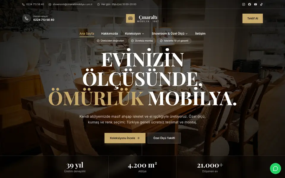 Mobilya · Prestij şablonu