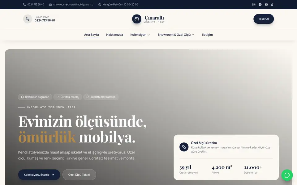 Mobilya · Zarif şablonu
