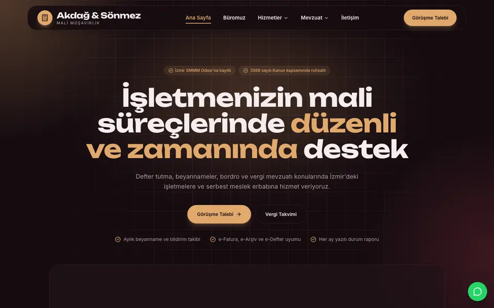 Mali Müşavirlik · Cam şablonu