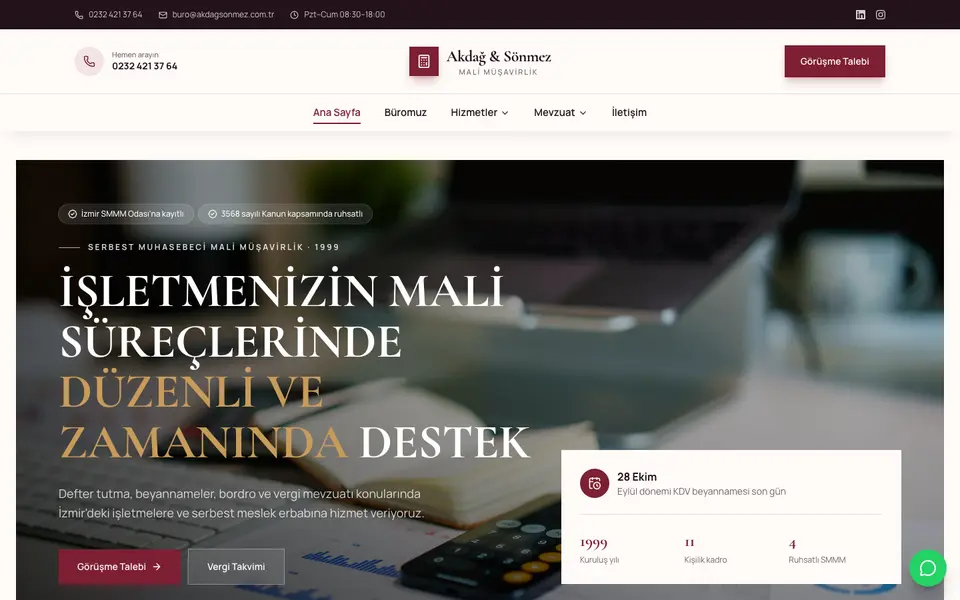 Mali Müşavirlik · Elit şablonu